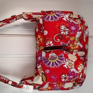 Purse Shoulder Messenger Crossbody Diaper Pockets Lightweight Cotton Floral Red